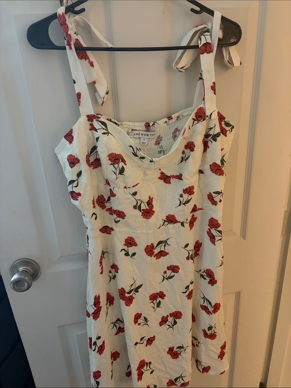 And Now This White Floral Tie-Shoulder Cami Dress